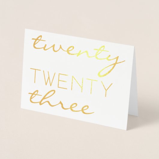 カスタム年2023モダンタイポグラフィシックエレガント 箔カード (正面)