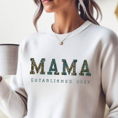 カスタム年 – ママーブルー花模様 スウェットシャツ