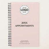 カスタム年、ロゴ、文字、赤面ピンクアポイントメント プランナー手帳 (正面)