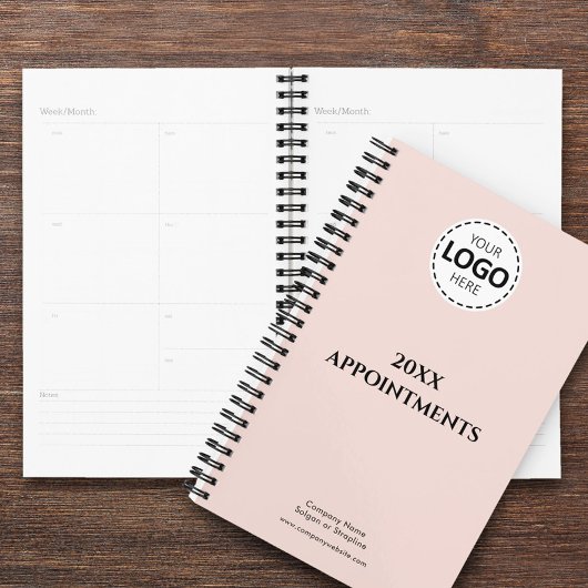 カスタム年、ロゴ、文字、赤面ピンクアポイントメント プランナー手帳