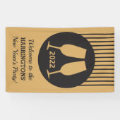 カスタム年&文字シャンパンバナー 横断幕 (横)