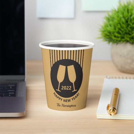 カスタム年&文字シャンパン紙カップ 紙コップ (インサイチュ)