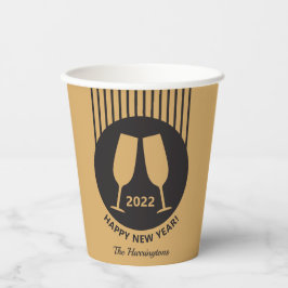 カスタム年&文字シャンパン紙カップ 紙コップ