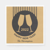 カスタム年&文字シャンパン紙ナプキン スタンダードランチョンナプキン (正面)