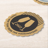 カスタム年&文字シャンパーニュ紙コースター ペーパーコースター (アングル)