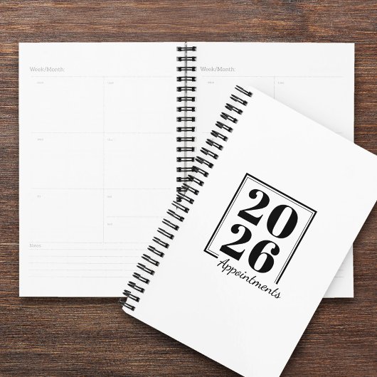 カスタム年、文字、ロゴ、くもの巣URL、アポイントメント プランナー手帳