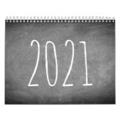 カスタム年Chalkboardカレンダー白黒 カレンダー (カバー)