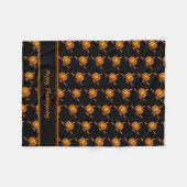 カスタム幸せ感謝祭かぼちゃ フリースブランケット (正面(横))