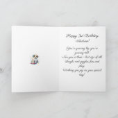 カスタム幸せ3回目の誕生日おめでとう子犬 カード (内部)