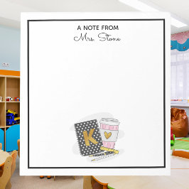 カスタム幼稚園先生感謝ブラック ノートパッド