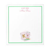 カスタム幼稚園先生鑑賞ピンク ノートパッド (正面)