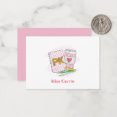 カスタム幼稚園前ピンクドットノートパソコ ノートカード (正面/裏面インサイチュ)
