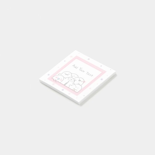 カスタム幽霊おもしろいガーリーピンク ポストイット (アングル)