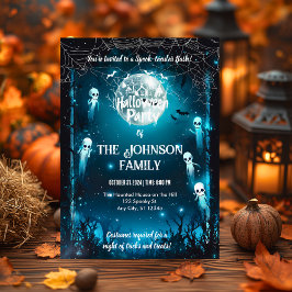 カスタム幽霊とスケルトンのハローウィンパーティ 招待状