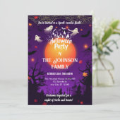 カスタム幽霊と月不気味付きハローウィンパーティ 招待状 (スタンド正面)