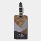 カスタム幾何クール抽象芸術ブロックアートパターン ラゲッジタグ (正面縦)