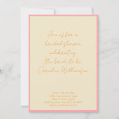 カスタム幾何学ピンククリームスクリプト ブライダルシャワー 招待状 (正面)