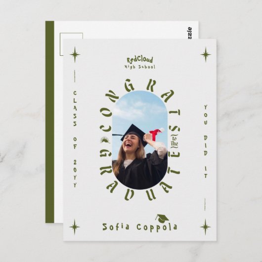 カスタム幾何学モダン写真アーチの卒業 ポストカード (正面/裏面)