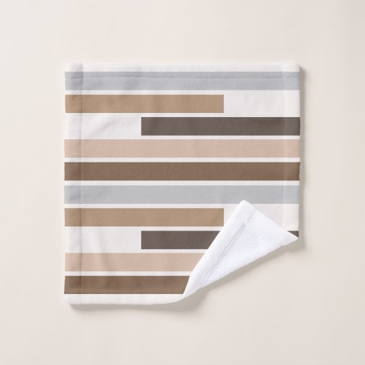 カスタム幾何学模様ストライプの模様 バスタオルセット (ウォッシュタオル)