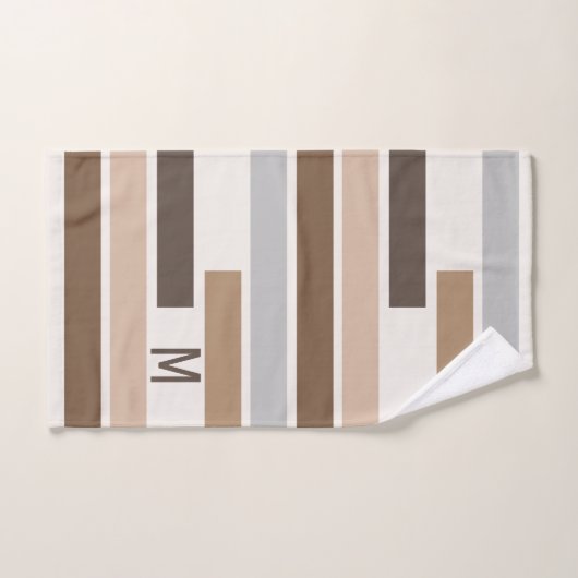 カスタム幾何学模様ストライプの模様 バスタオルセット (ハンドタオル)