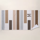 カスタム幾何学模様ストライプの模様 ビーチタオル (正面)