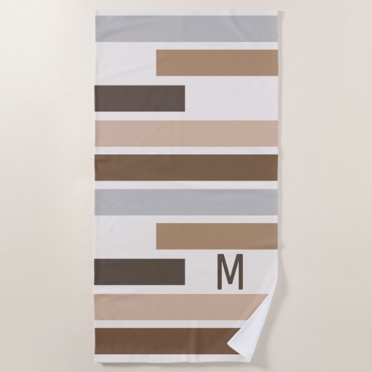 カスタム幾何学模様ストライプの模様 ビーチタオル (正面)