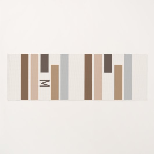 カスタム幾何学模様ストライプの模様 ヨガマット (正面(横))