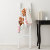 カスタム幾何学的フォトコラージュPETモノグラムピンク シェルパブランケット (インサイチュ)