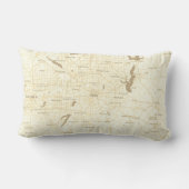 カスタム座標シティマップ |ベージュ ランバークッション (裏面)