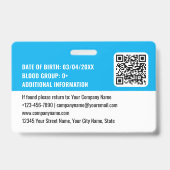 カスタム建築サイトIDロゴQRコードブルー バッジ (裏面)