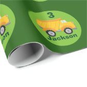 カスタム建築ダンプトラック誕生日パーティー ラッピングペーパー (ロールコーナー)