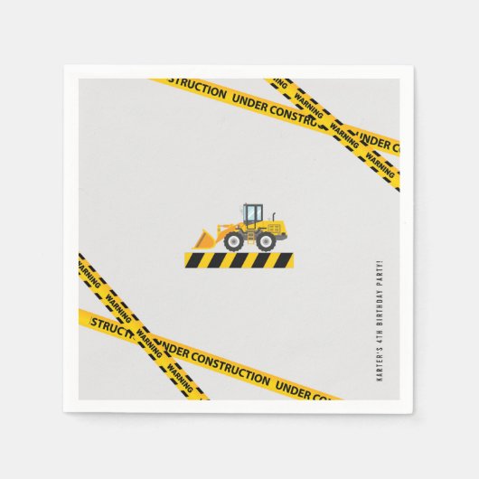 カスタム建築モダンダンプトラックパーティー紙 スタンダードカクテルナプキン (正面)