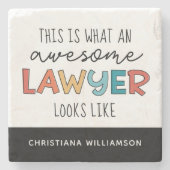 カスタム弁護士 |弁護士 |弁護士素晴らし ストーンコースター (正面)