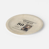 カスタム引用文おもしろいレトロ新聞第80誕生日 ペーパープレート (アングル)