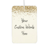 カスタム引用文ここ白パーソナライズされた金ゴールド車 カーエアーフレッシュナー (正面)