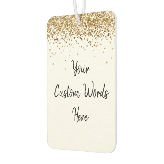 カスタム引用文ここ白パーソナライズされた金ゴールド車 カーエアーフレッシュナー (左)