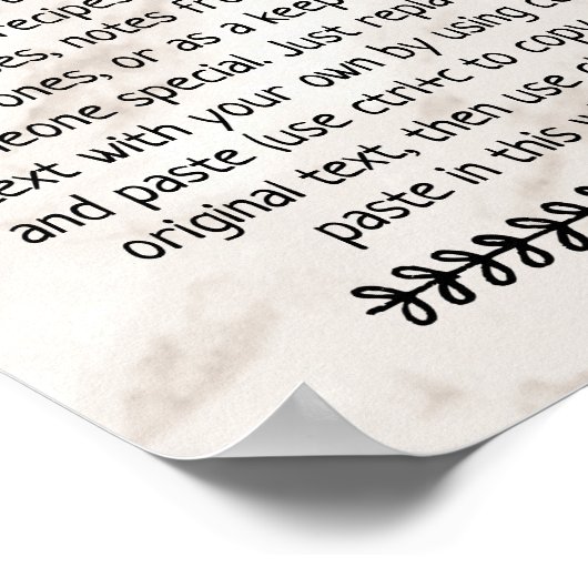 カスタム引用文ことわざレターキープサケパーソナライズされたー ポスター (角)