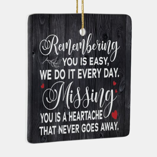 カスタム引用文の記憶は、馬のための記念碑 セラミックオーナメント (右)