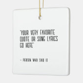 カスタム引用文または歌詞 – ユニーク セラミックオーナメント (左)