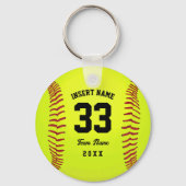 カスタム引用文やる気を起こさせるソフトボールチーム キーホルダー (正面)