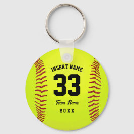 カスタム引用文やる気を起こさせるソフトボールチーム キーホルダー