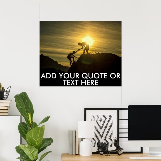カスタム引用文やる気を起こさせるポスター – Mountain Summit ポスター (ホームオフィス)