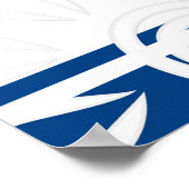 カスタム引用文ストライプの花王室の青 ポスター (角)