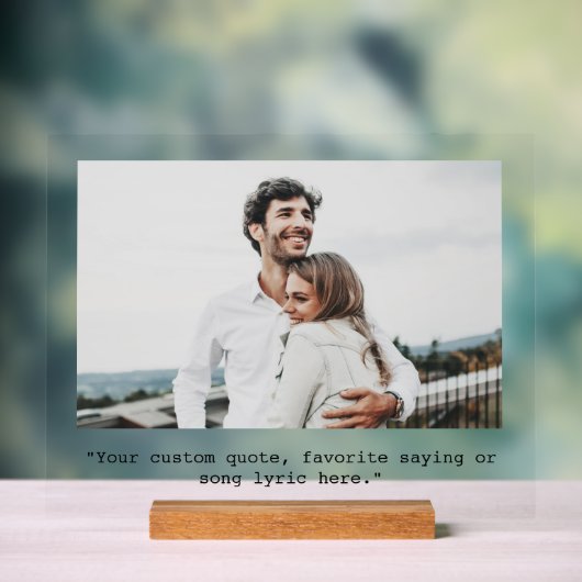 カスタム引用文パーソナライズされた写真 アクリルサイン (ニュートラル)