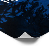 カスタム引用文ブラック&ブルー王室の大理石の追加 ポスター (角)