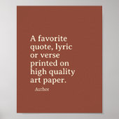 カスタム引用文プリント、カスタム文字プリント ポスター (正面)