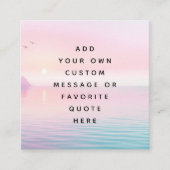 カスタム引用文メッセージ水の色の海の上の日の出 スクエア名刺 (正面)