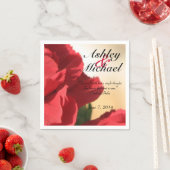 カスタム引用文レッドフローラ結婚ズ スタンダードカクテルナプキン (インサイチュ)