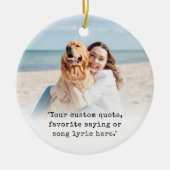 カスタム引用文付き写真 セラミックオーナメント (正面)
