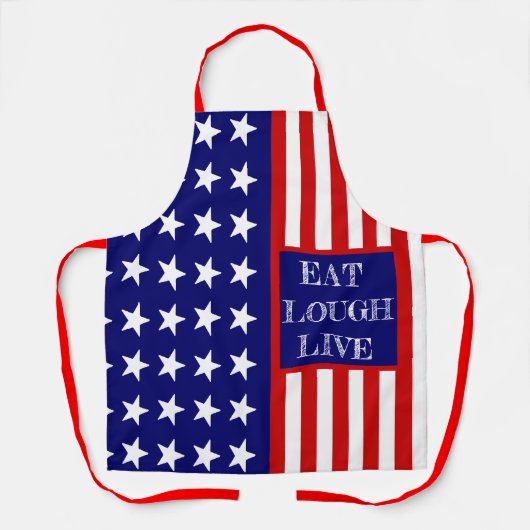 カスタム引用文名パーソナライズされた米国国旗 エプロン (正面)